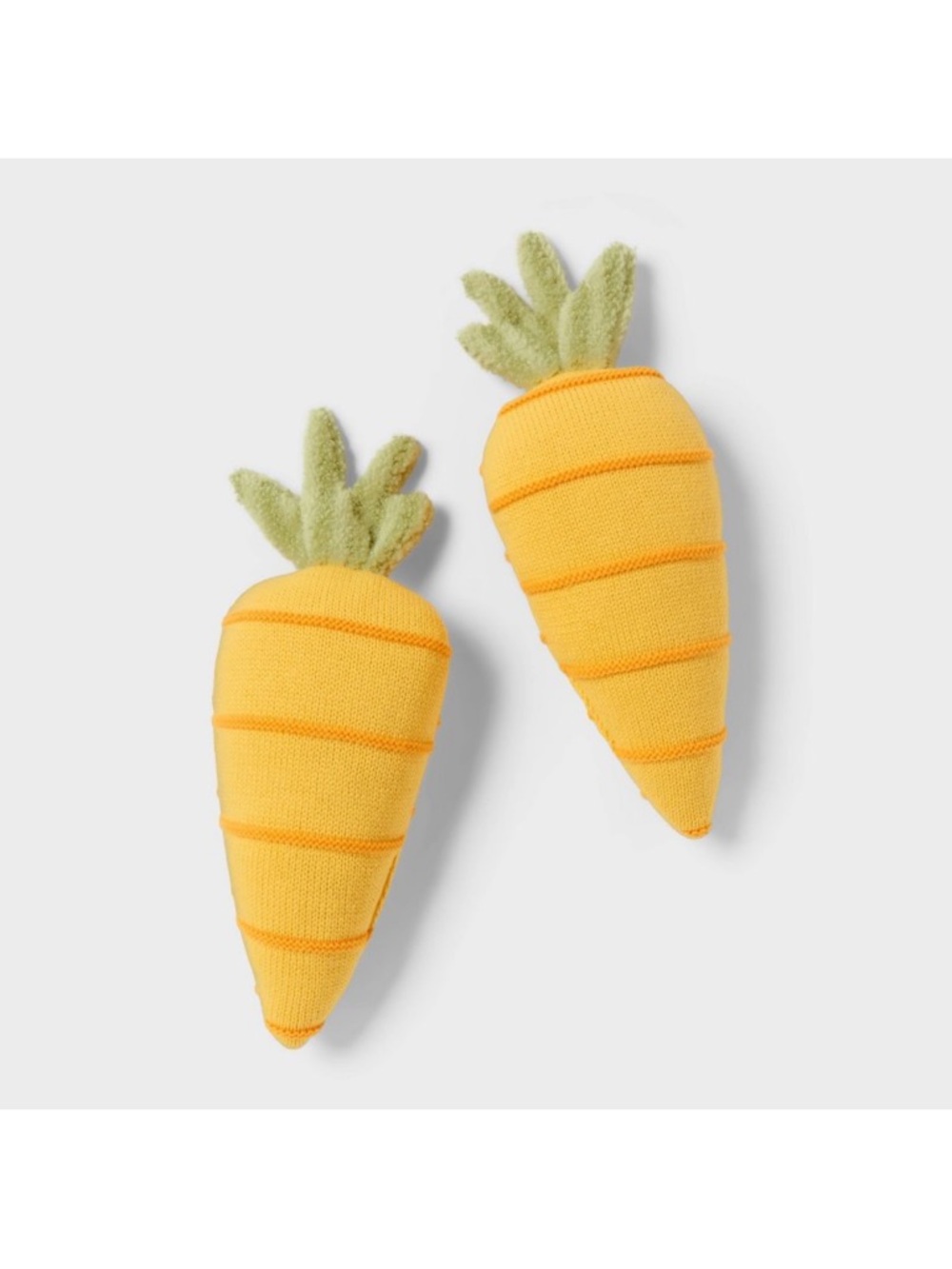 2pk Easter Carrot Shaped Throw Pillow - Spritz